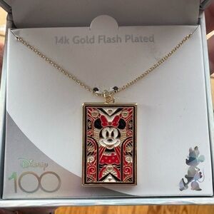 Disney 100 Year Anniversary 14k Gold Plated Minnie Mouse Necklace Tarot Style